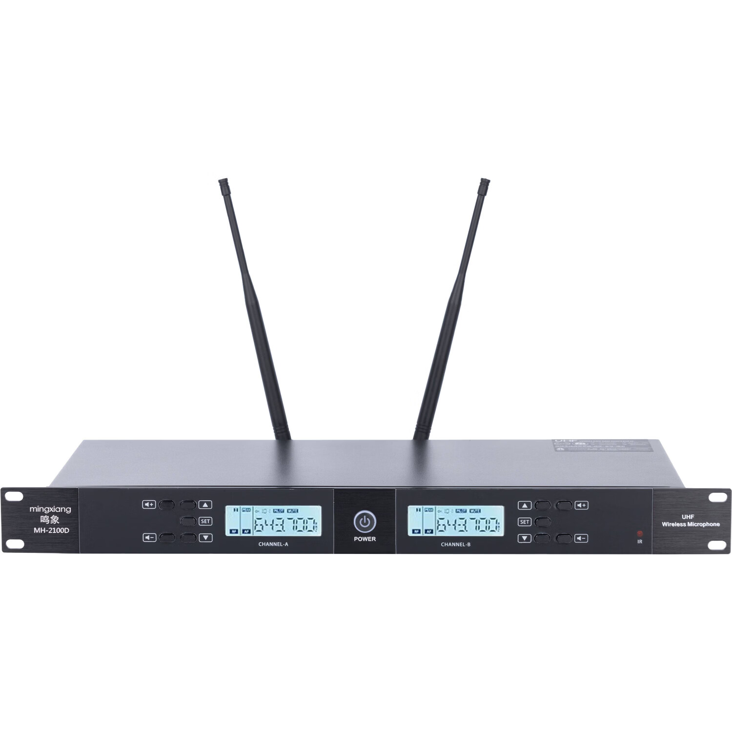 鸣象（MINGXIANG）会议无线麦克风桌面短杆方管鹅颈话筒主席台UHF高保真抗干扰自动对频防啸叫演讲广播系列 主机+鹅颈麦克风*2【MH-2100C】
