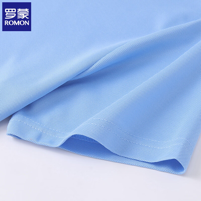 罗蒙（ROMON）男士冰丝短袖T恤2026夏季薄款透气凉感翻领t恤打底衫男装上衣 黑色 M (建议体重90-110斤)