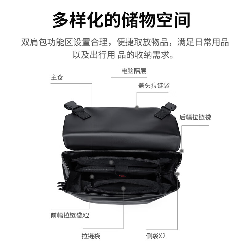 高尔夫（GOLF）双肩包男女百搭背包女休闲旅行学生书包防泼水出游背包【Q】 款式11-黑色