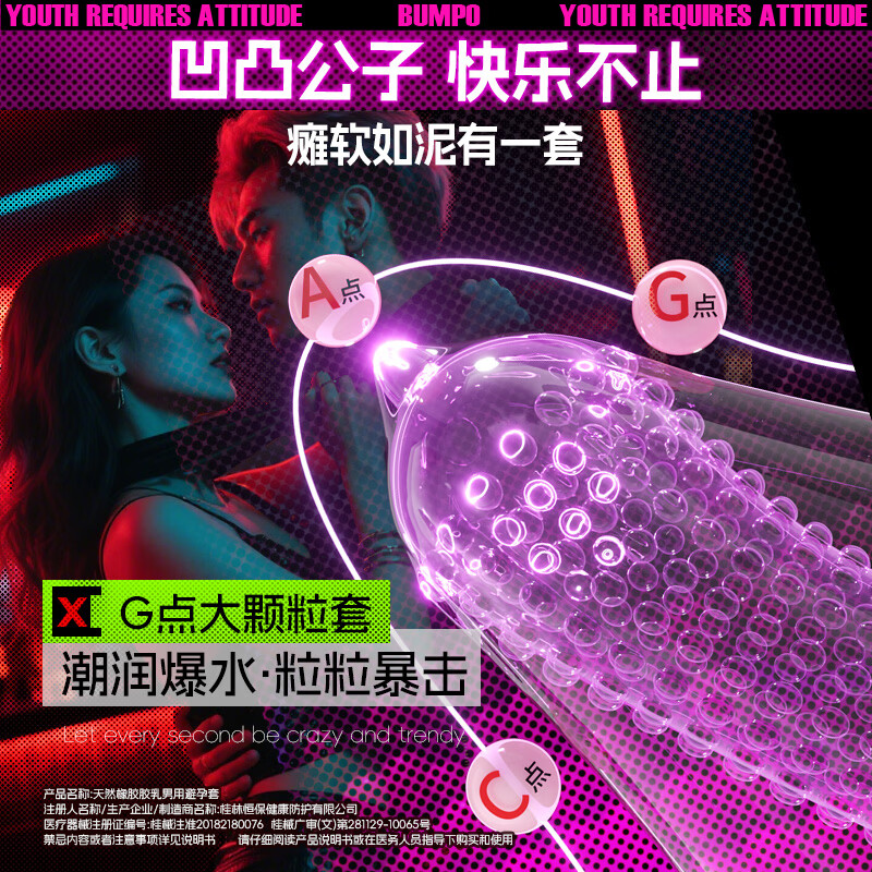 凹凸公子避孕套带刺阴狼牙套大颗粒螺纹凸点玻尿酸安全套情趣套套成人用品 【全套六大盒+2小盒】66只装丨囤货优惠套餐 女性TOP高潮套2160点立体颗粒物理延时计生用品