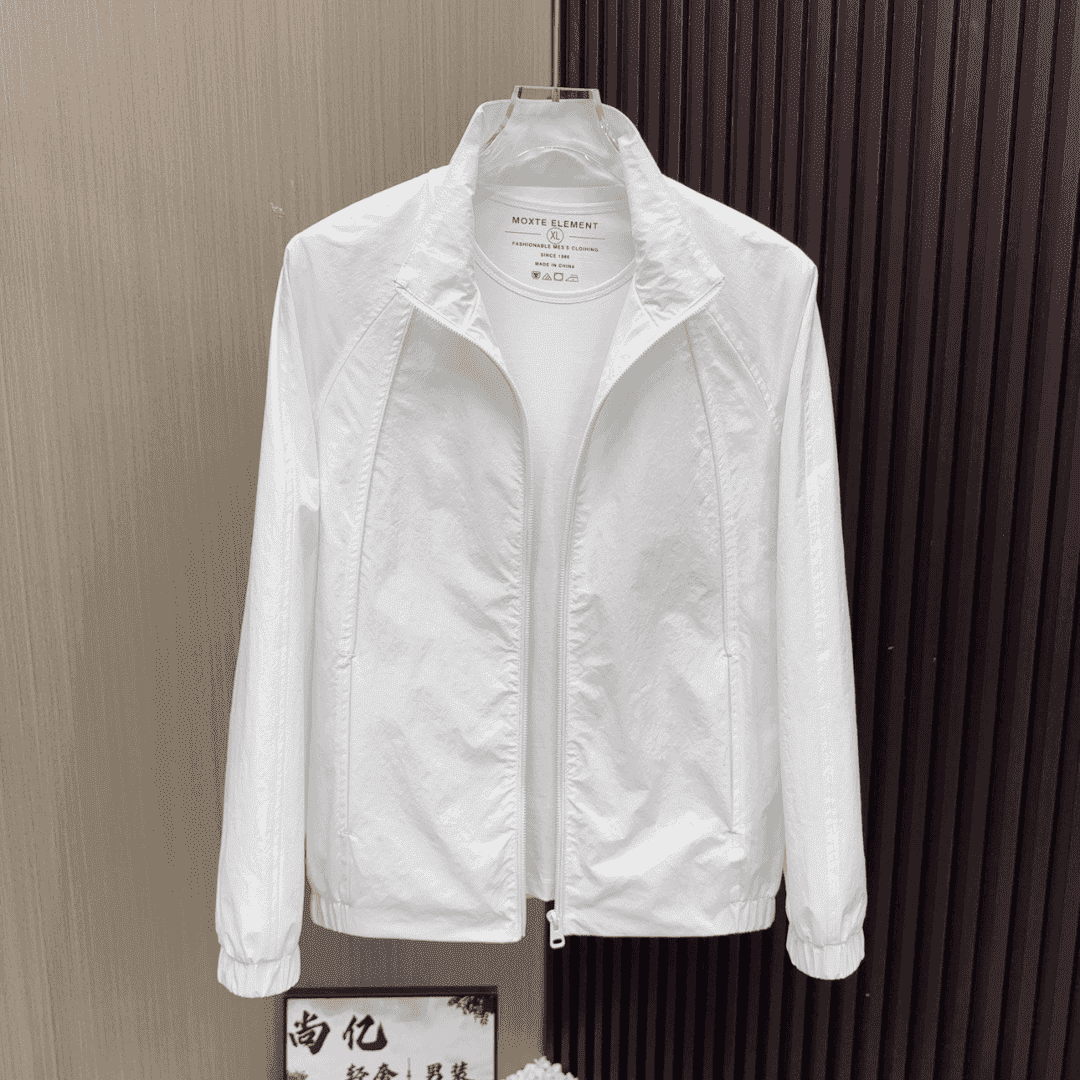 高端男装防晒衣男士立领夹克2026夏季新款透气凉感外套 白色 3XL 165-185斤