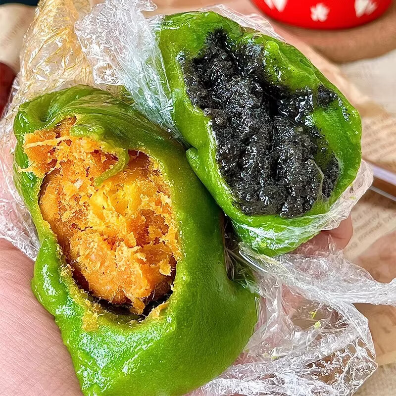 不多言蛋黄肉松艾草青团零食福建特产清明果青汁豆沙青团子咸糕点 【2包/12枚】蛋黄肉松味青团
