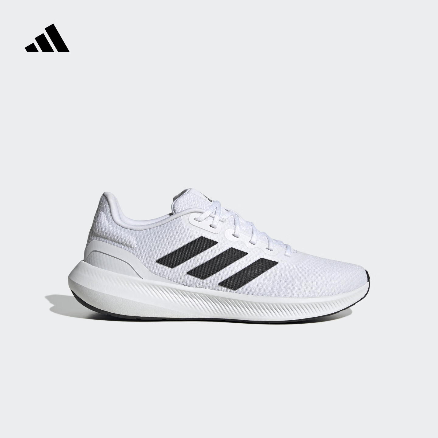adidas RUNFALCON随心畅跑舒适体测跑鞋男子阿迪达斯官方   白/黑色   42