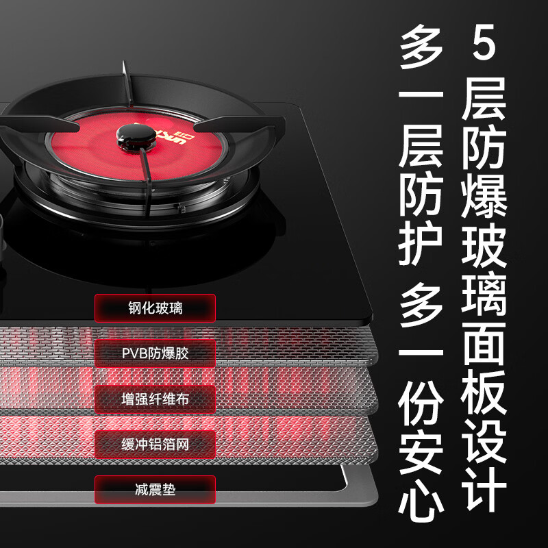 红日(RedSun)定时猛火聚能红外线燃气灶具高热效率家用一级能效节能省气 超一级节能70%高热效率定时红外灶 DX10 天然气