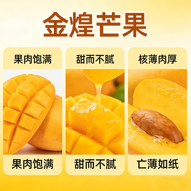 鲜苑胖胖海南金煌芒果5-9斤大果 现摘现发 核薄肉厚 热带当季水果坏果包赔 九斤(净重8.5-9净) 特大果7两-9两