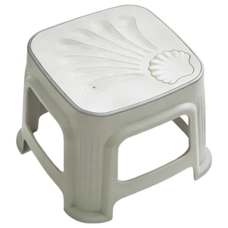 特厚塑料凳子家用成人茶几矮凳浴室防滑凳儿童板凳超厚可叠加椅子 小贝壳凳【随机色】 1个装