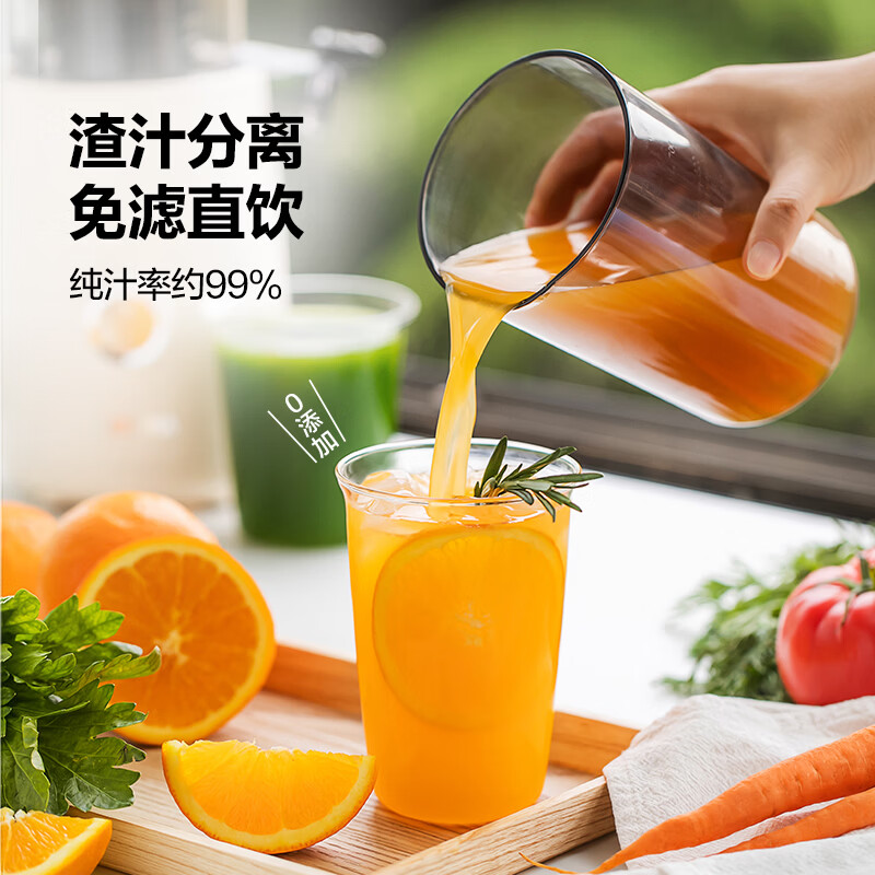 摩卡(MOCHA)榨汁机原汁机 汁渣分离家用大口径 低速水果蔬菜多功能鲜榨果汁机电动榨汁果蔬料理机 【热销爆款】178豆乳白-117MM大口径