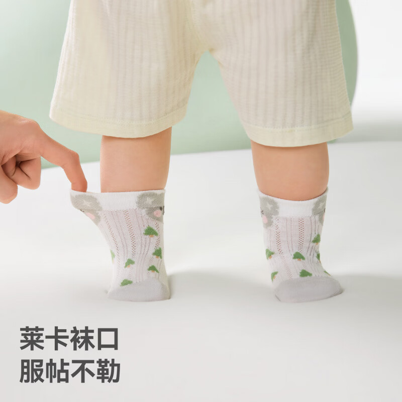 贝肽斯婴儿袜子夏季网眼透气短筒袜男女宝宝清凉袜子1-3岁卡通儿童袜子 百变小兔 4双 1-3岁 【建议脚长12-14cm】
