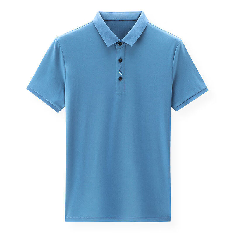 阿玛尼（ARMANI）品牌GABBANIE男士短袖t恤冰丝光棉薄款高端休闲翻领纯棉polo衫 国际一线品牌q8811黑色-纯棉衫 XL 175_【建议135-150斤】