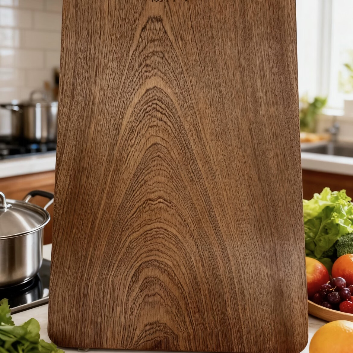 杨神木乌檀木实木家用厨房切菜板加厚案板食品级抗菌防霉 长方形 整木60X40cm(4-8人) 3.0cm