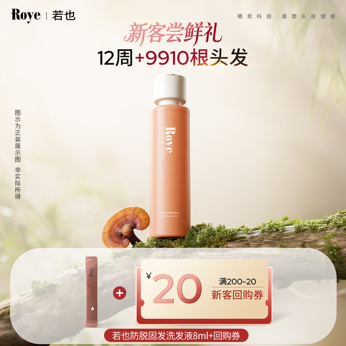 roye若也防脱固发强韧洗发液洗发水8ml+20元回购券 京东试用