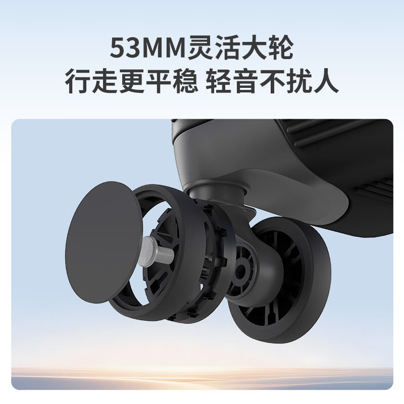 迪肯艾比行李箱20英寸登机箱可上飞机免托运轻便万向轮密码箱 黑色 24英寸
