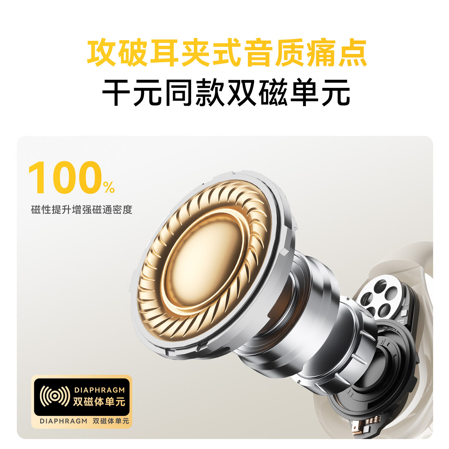 MENGSUIYAO【全网热销100W+丨久戴舒适】蓝牙耳机夹耳式长续航真无线不入耳舒适运动适配小米华为 金月米