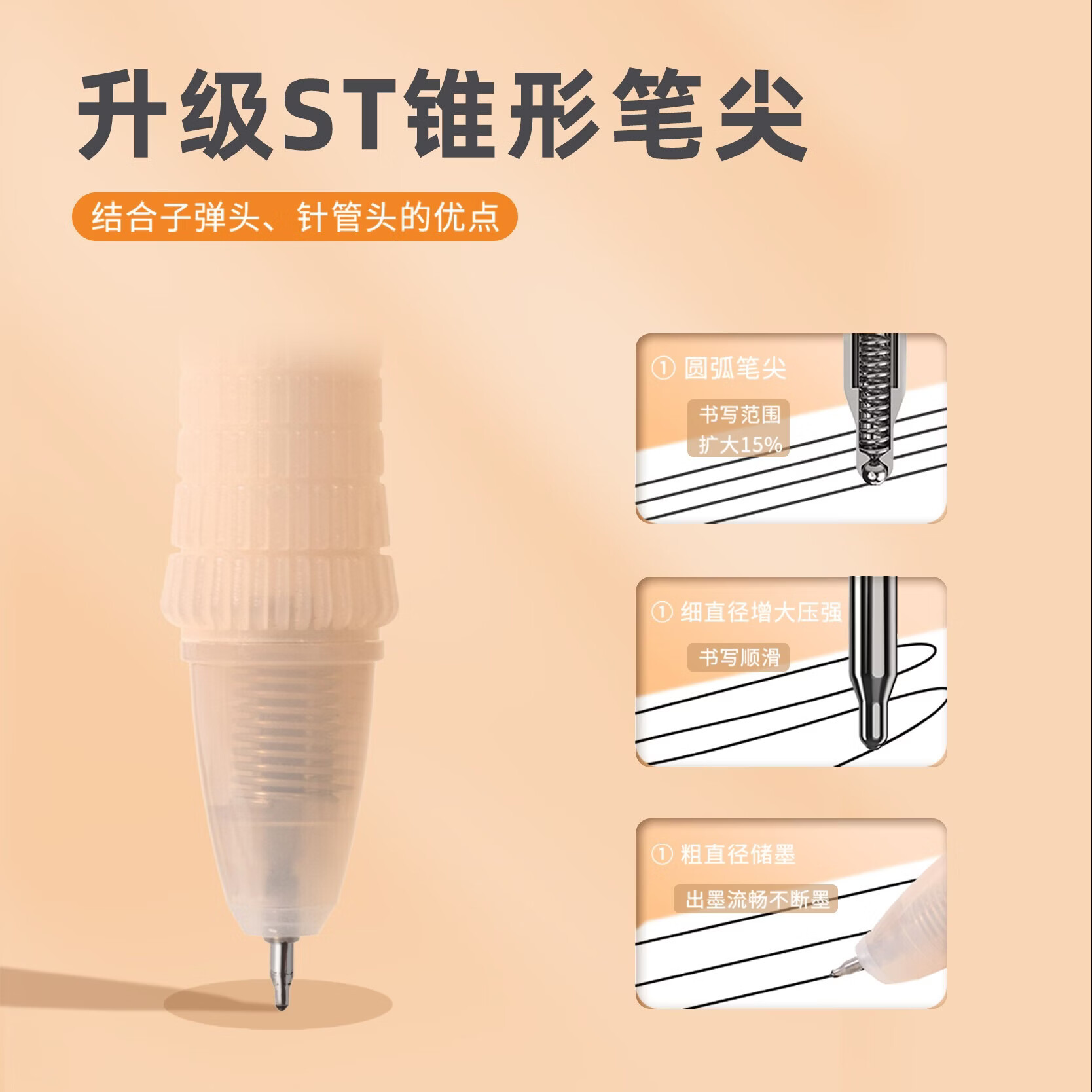 3 更好上 根号三（官方旗舰）英语专用减负笔M9套装（3笔+10芯）ST头速干0.5黑学生中考高考必备减压按动中性笔 M9套装（3支笔+10支笔芯）