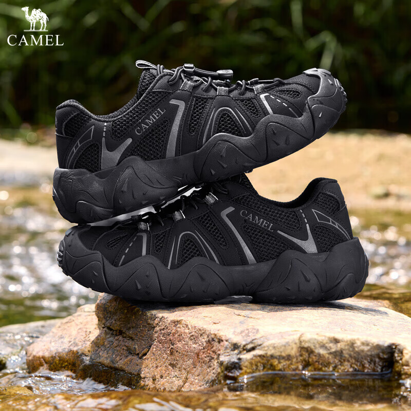 骆驼（CAMEL）云山男鞋新款户外登山徒步鞋丑萌情侣休闲运动鞋男 G15M076104 黑色【夏季透网款】男 41
