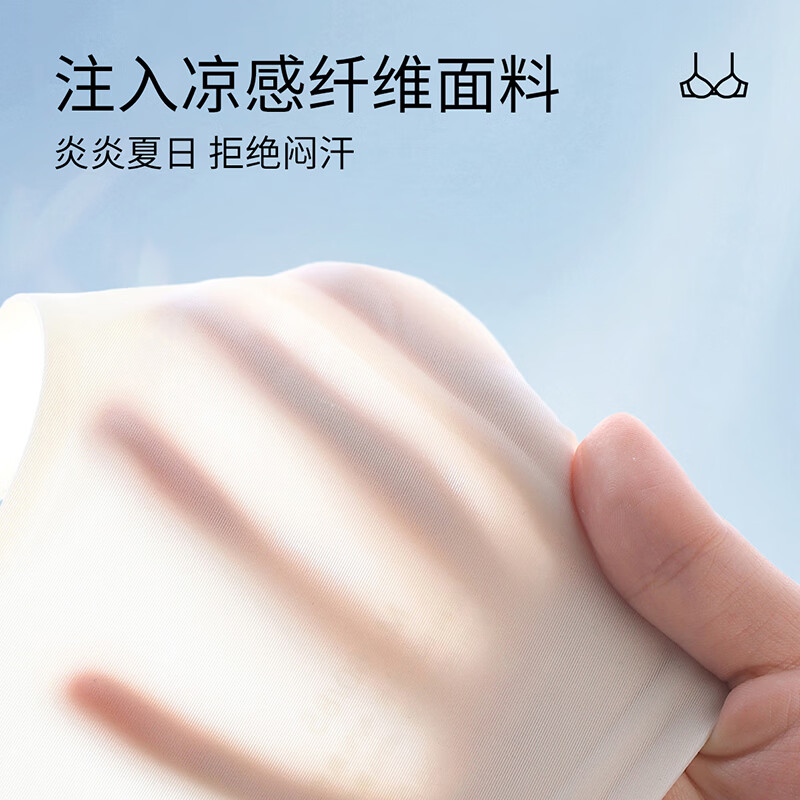 NW HAREM夏天内衣女超薄款无痕文胸聚拢凉感透气大胸显小收副乳大码胸罩	 柔肤粉 2XL 码【推荐135-150斤】