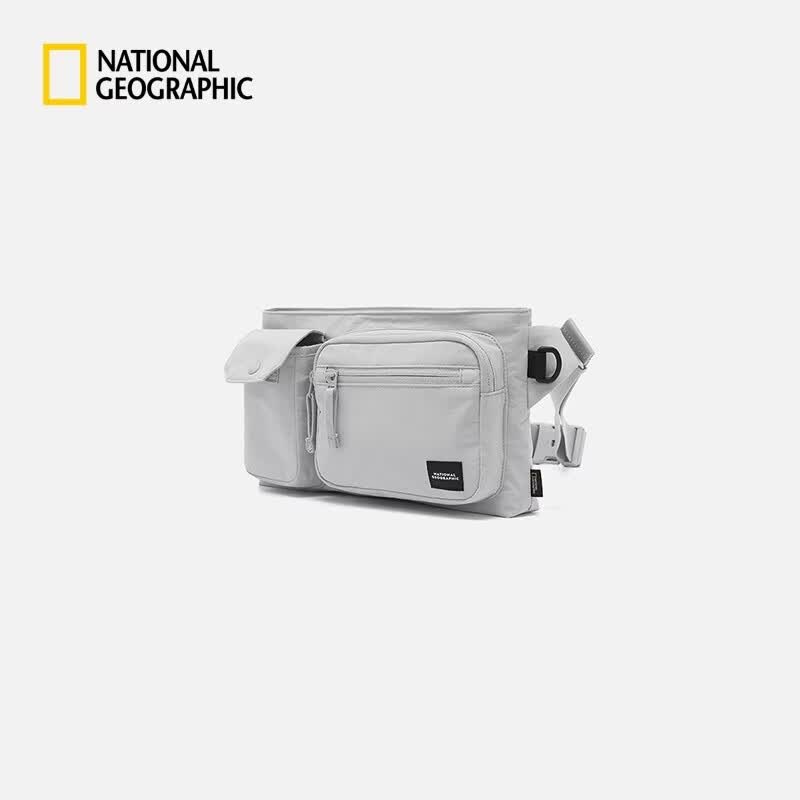 国家地理（National Geographic）2026新品男女同款户外通勤阿德利系列单肩包斜挎包背包 浅灰色L/GREY 000