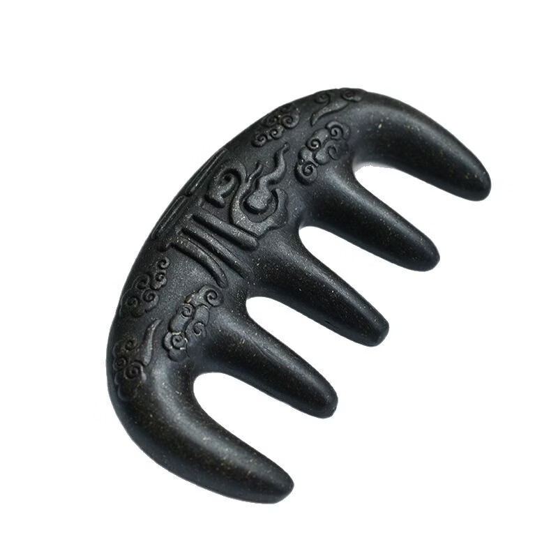 古法合香何首乌按摩梳子经络自然原材料中药香凤九手把 何首乌海豚梳