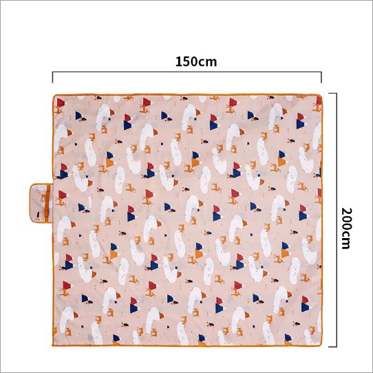 野餐垫    防潮垫加厚户外野炊野营沙滩帐篷地垫春游坐垫防水草坪 草原鹿150*200