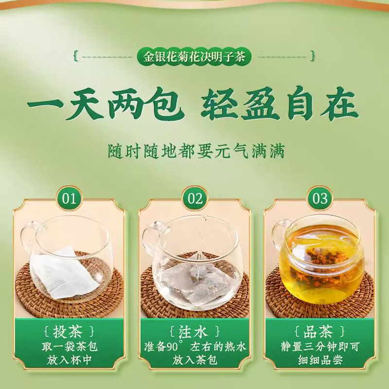 内廷上用金银花菊花决明子茶 熬夜常备营养滋补养生茶 【1袋试饮装】(5g*30包)/袋