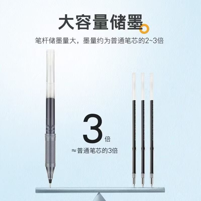 百乐(PILOT)日本百乐金标P500中性笔直液式全针管水笔0.5mm顺滑高颜值大容量 【金标P500】黑蓝红各1支