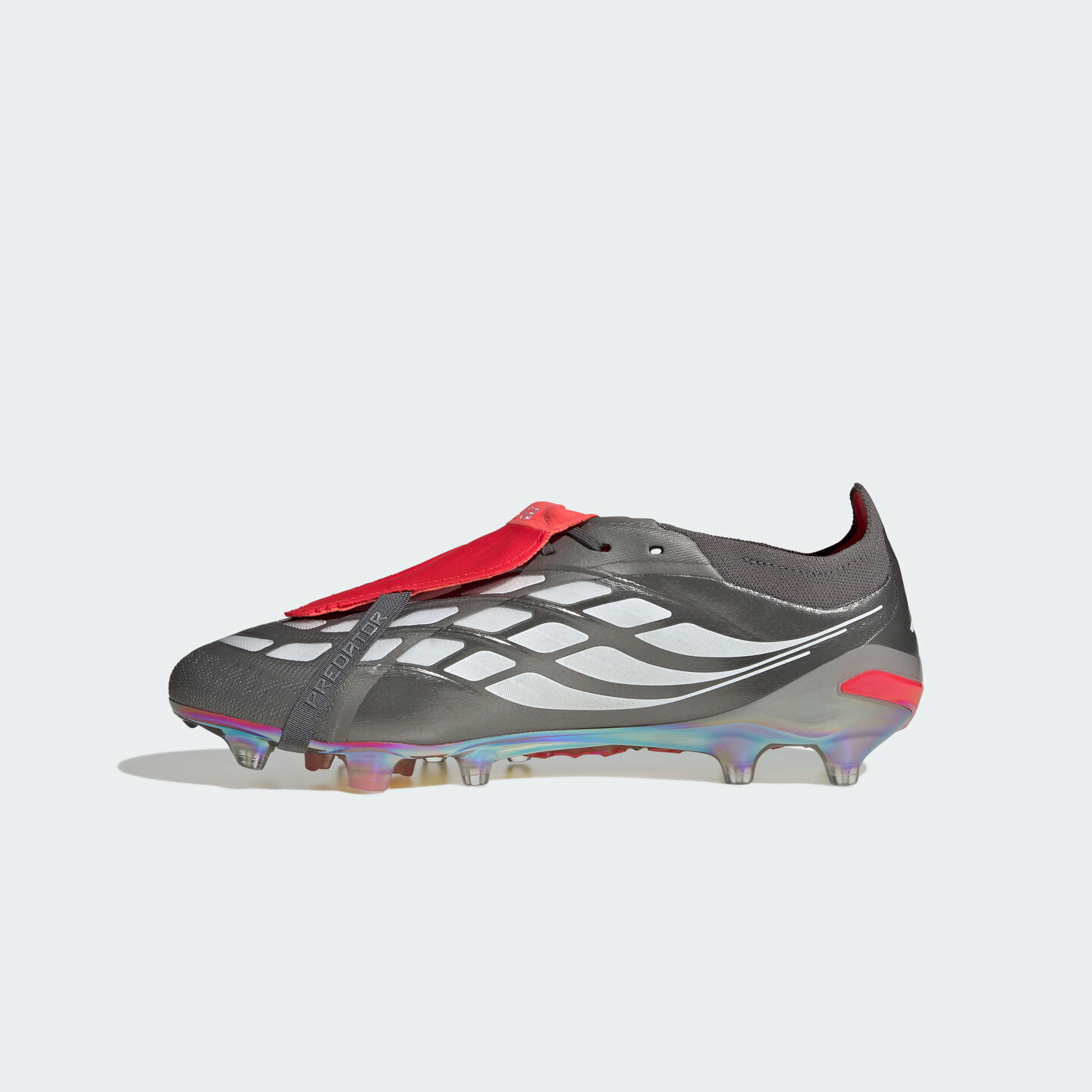 adidas PREDATOR ELITE FT AG人草短钉翻折鞋舌款足球鞋阿迪达斯 亮金属铁灰/白色/亮红(推荐选大半码) 41