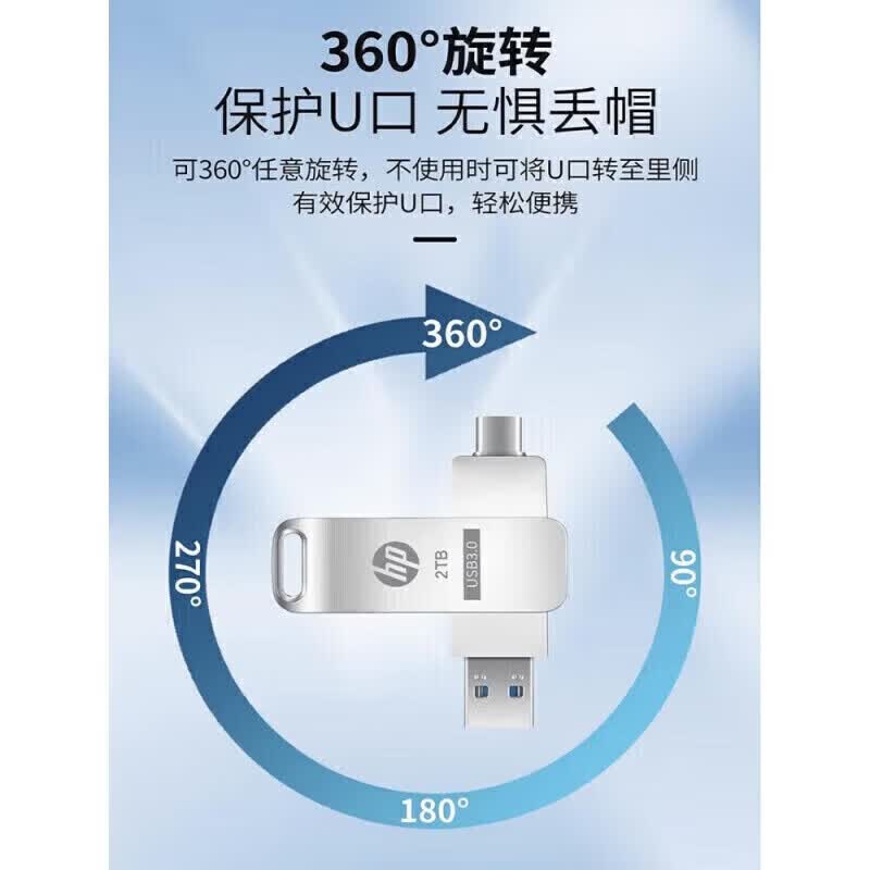 SHXI普惠优品u盘大容量1t手机电脑两用u盘高速u盘typec双接口u盘苹果 银色256GB