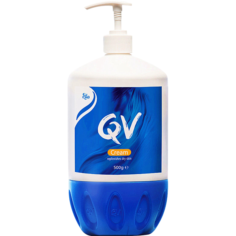 拍2件 QV Ego 澳洲进口蓝罐高保湿成人面霜补水保湿滋润润肤乳全身可用家庭装500g 一瓶