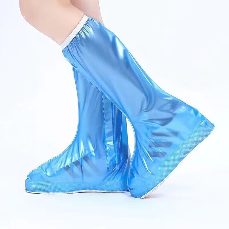 旅行鞋套长筒防水鞋套防滑耐磨加厚防护雨鞋套雨天防雨防户外鞋套 白色 M适合36-37码