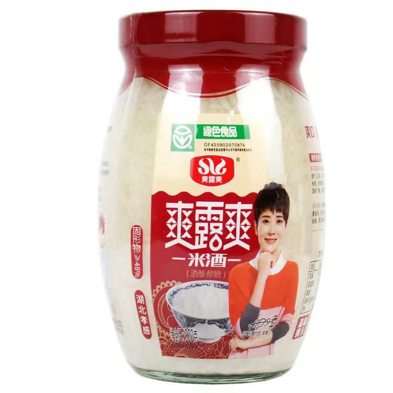 爽露爽湖北孝感特产米酒醪糟 酒酿醪糟 月子酒米酒汁 糯米酒 甜米酒 孝感米酒900g