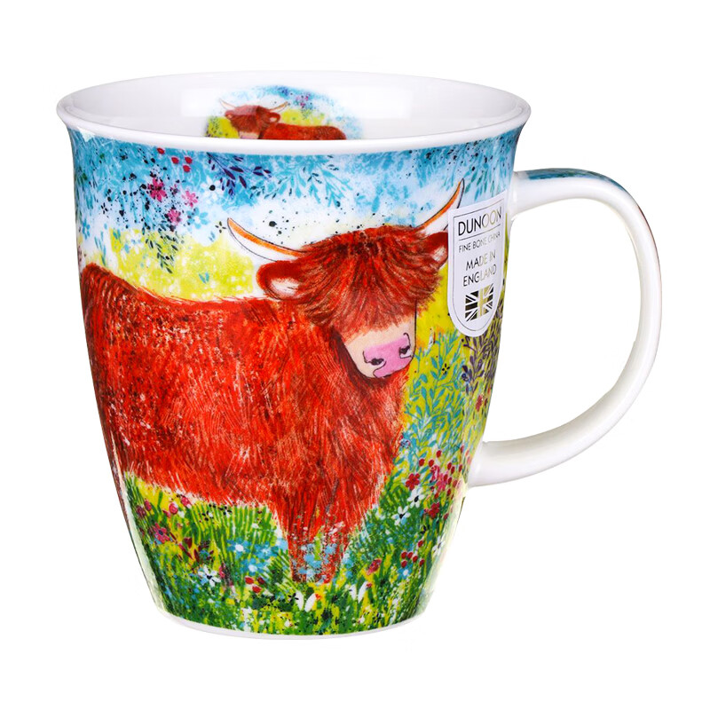 丹侬（DUNOON）骨瓷马克杯大容量英国杯子 苏格兰高地牛咖啡杯陶瓷牛奶杯牛牛杯 苏格兰高地牛 480ml