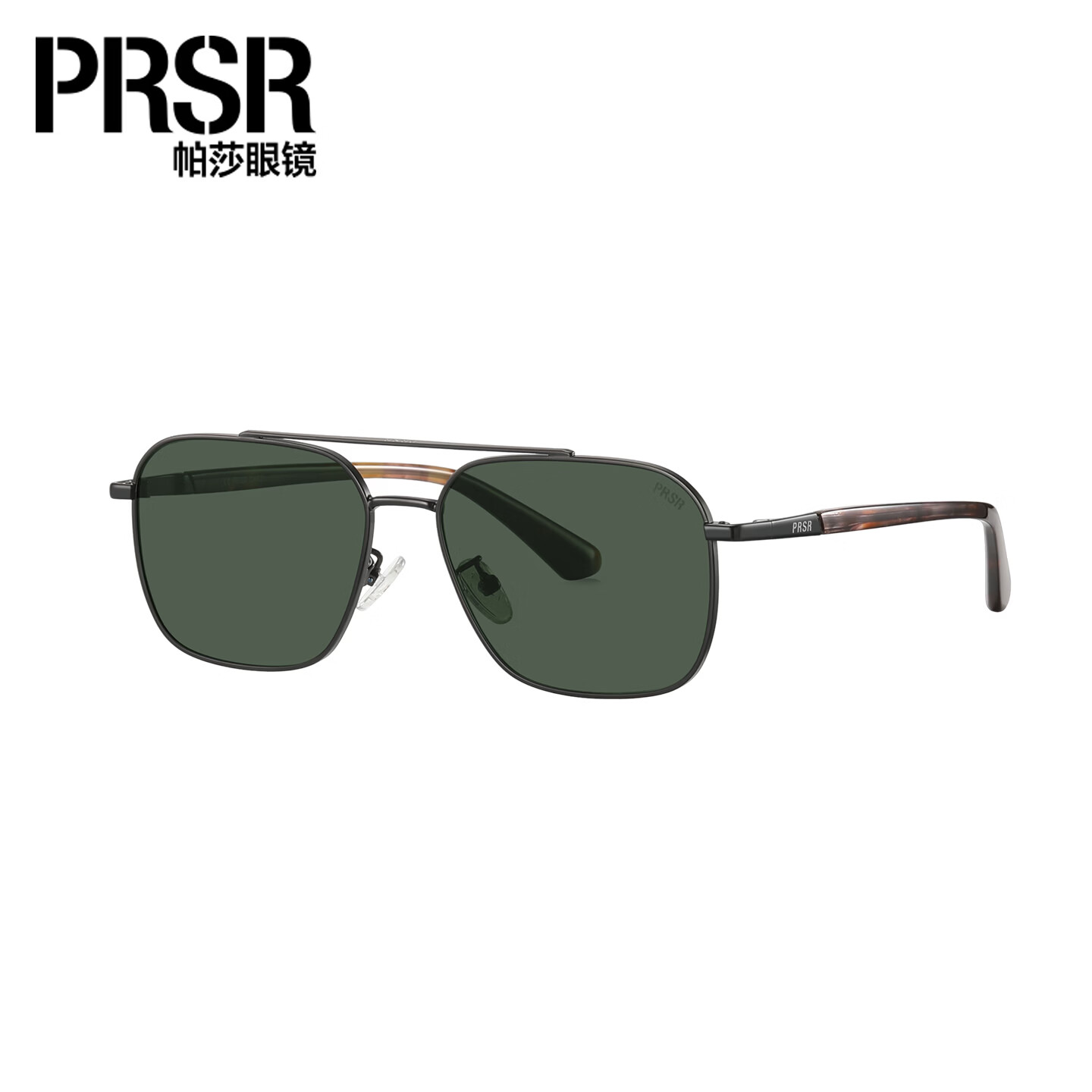 帕莎2026年新品太阳眼镜时尚大框复古飞行员式双梁男士墨镜PS5059 -C午夜黑绿