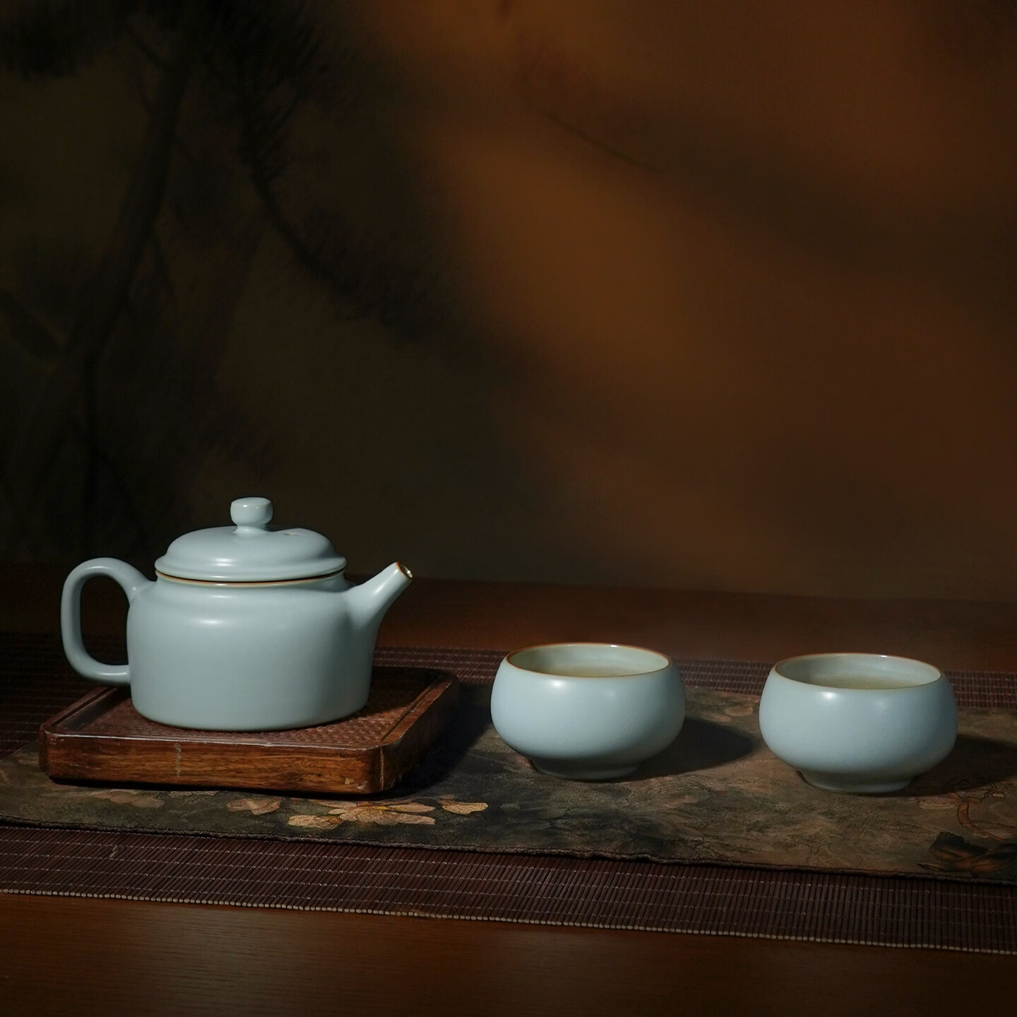 仁慈佑物汝窑茶壶天青色全手工景德镇陶瓷家用礼盒茶具德钟壶 德钟壶 不开片汝窑 260ml