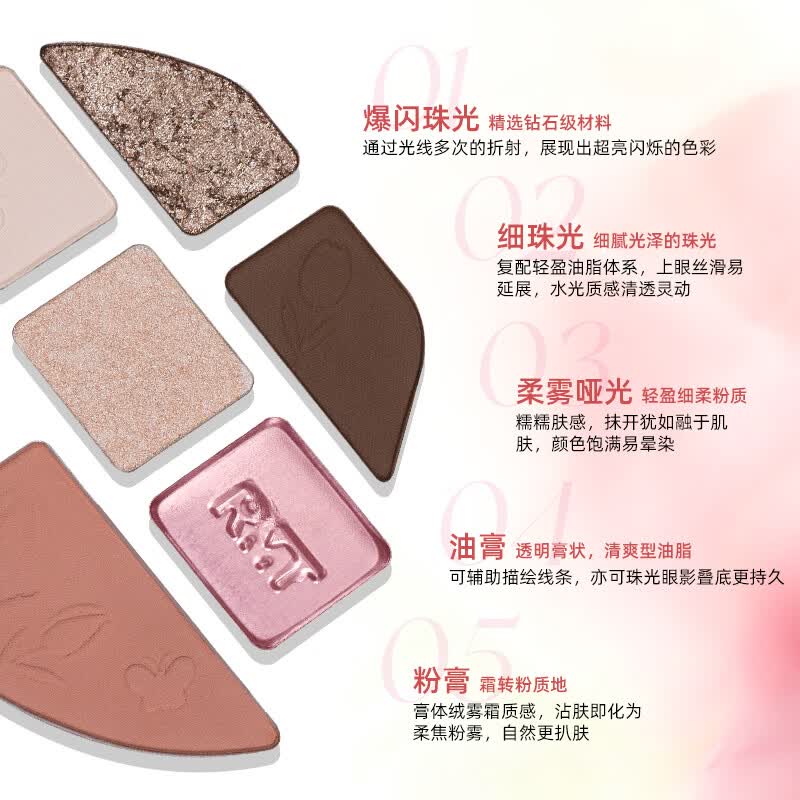 罗小曼综合盘九色高光盘多功能眼影盘彩妆好物 05桃橘碎熏