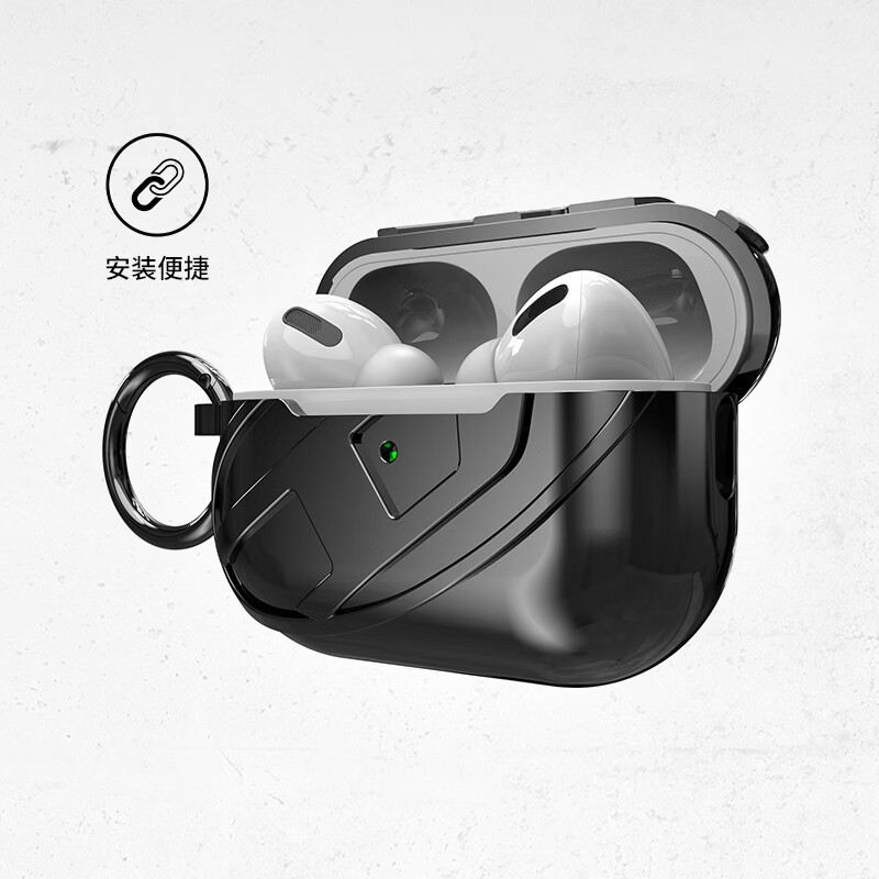 DIESELDIESEL 亮面款耳机保护壳适用苹果耳机AirPodsPro/AirPodsPro2 TPU保护套全包防摔外壳 AirPods Pro/Pro2 亮黑色