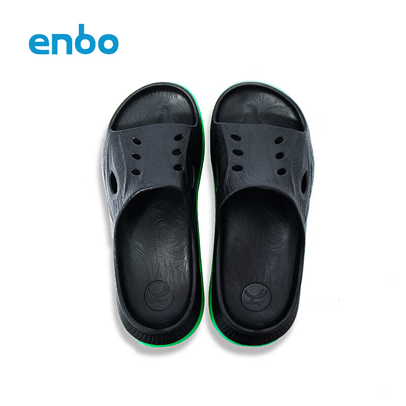 ENBO凉拖鞋男士春夏外穿透气凉鞋男沙滩室内防滑厚底一字拖鞋男 深渊绿 44 (285mm)