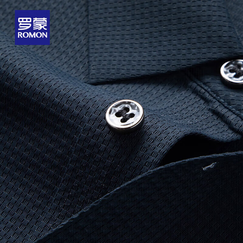 罗蒙(ROMON)【高弹无痕】短袖polo衫男夏季新款泡泡格弹力纯色翻领短袖t恤 G2206深杏 4XL 195/108A(建议195-210斤)