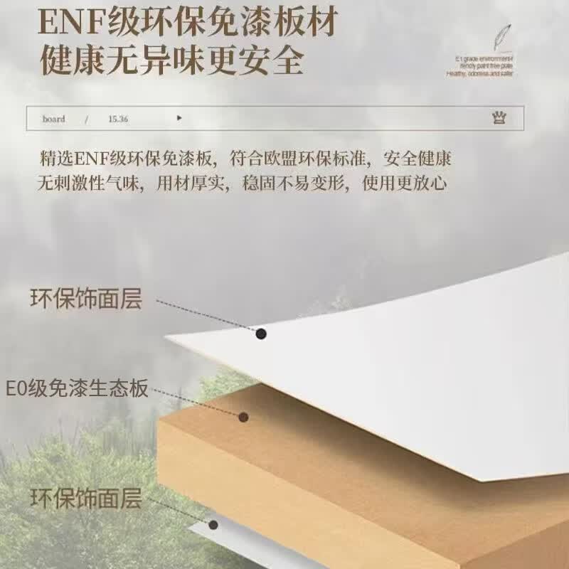芮颂实木 ENF级衣柜卧室家用大衣柜带抽屉简约收纳2026新款大储物柜子 【16MM加厚背板】1.6米主柜【四门】