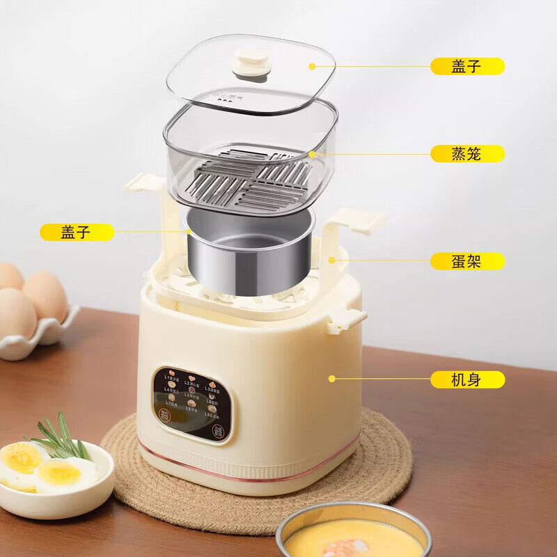 RASW德国煮蛋器蒸蛋器家用小型煮蛋煮粥神器预约多功能早餐机溏心蛋保温全自动烹饪免看管家用煮蛋神器 双层 【旗舰款】赠不锈钢蒸蛋架和蒸蛋盘