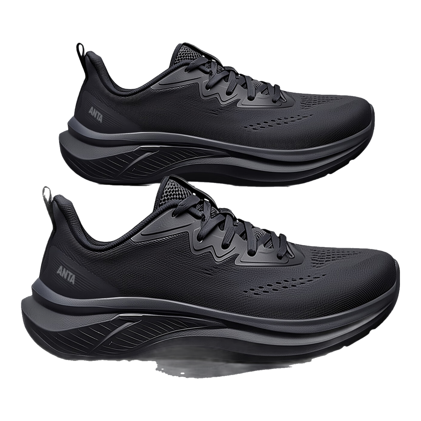 安踏男鞋运动跑步鞋游川夏季新款飞织网面透气学生体测户外休闲鞋子男 【店长推荐】基础黑/火山灰-5 42 【官方正品-假一赔十】