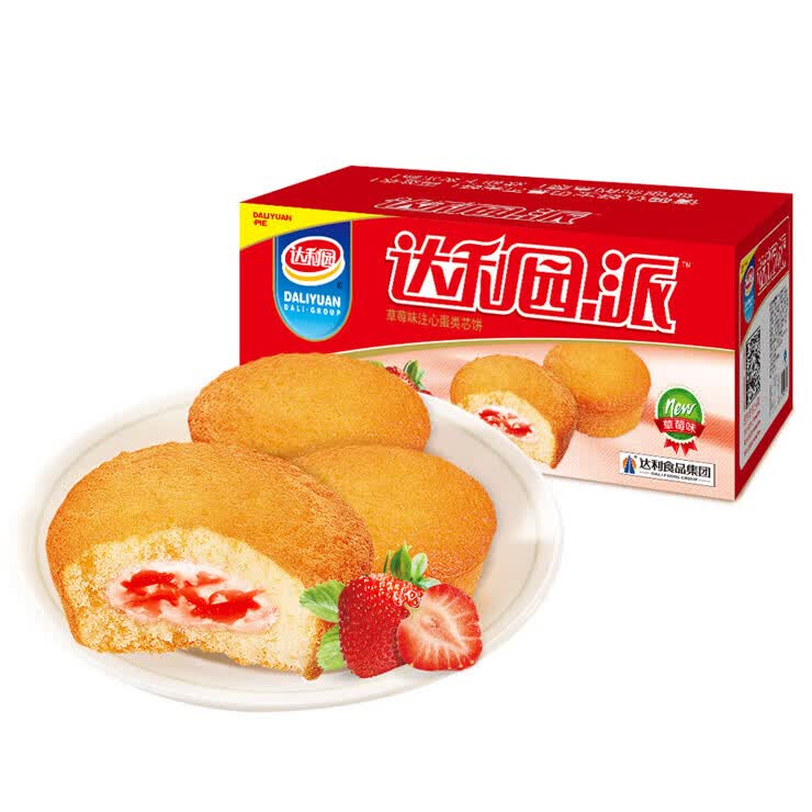 达利园巧克力派蛋黄派整箱草莓派蛋糕零食即食小面包早餐代餐食品 礼盒 礼盒装：达利园草莓派1500g(约60个
