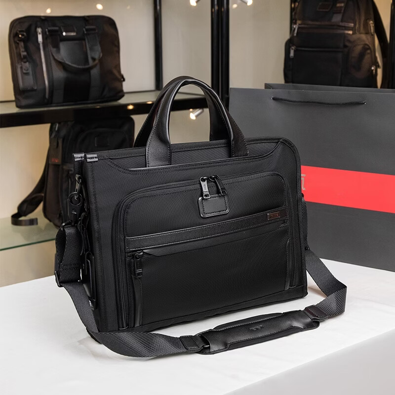 弹道尼龙男士公文包简约大容量商务出差通勤单肩斜手提电脑包 黑色 2603110蓝色