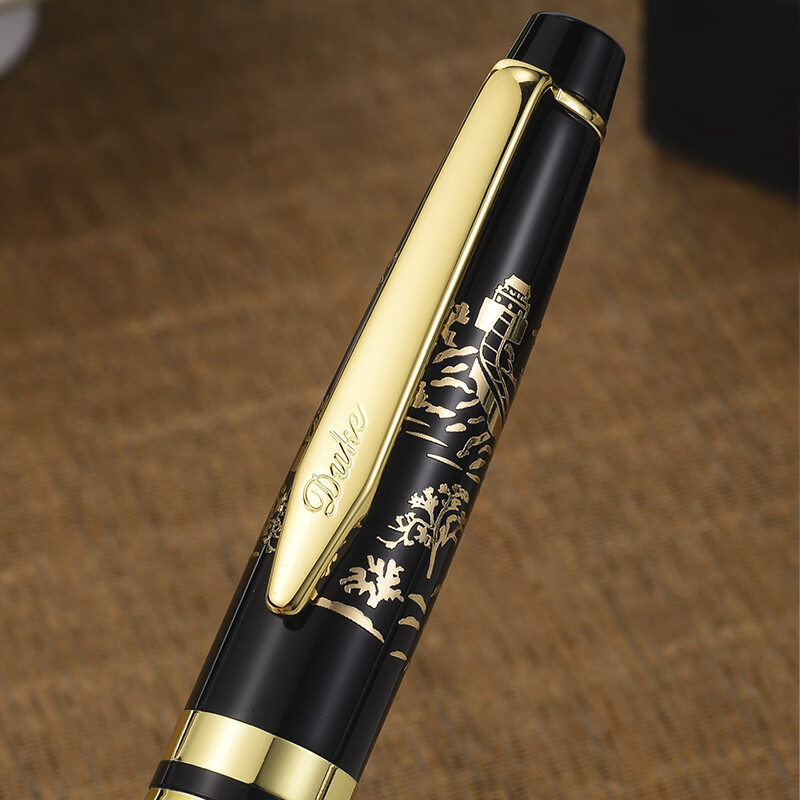 DUKE尊礼臻选列对笔套装铱金笔宝珠笔套装书法美工笔墨水替换练字签名教师节礼物3 墨韵江山金色(L+F)1.0mm+0.5mm