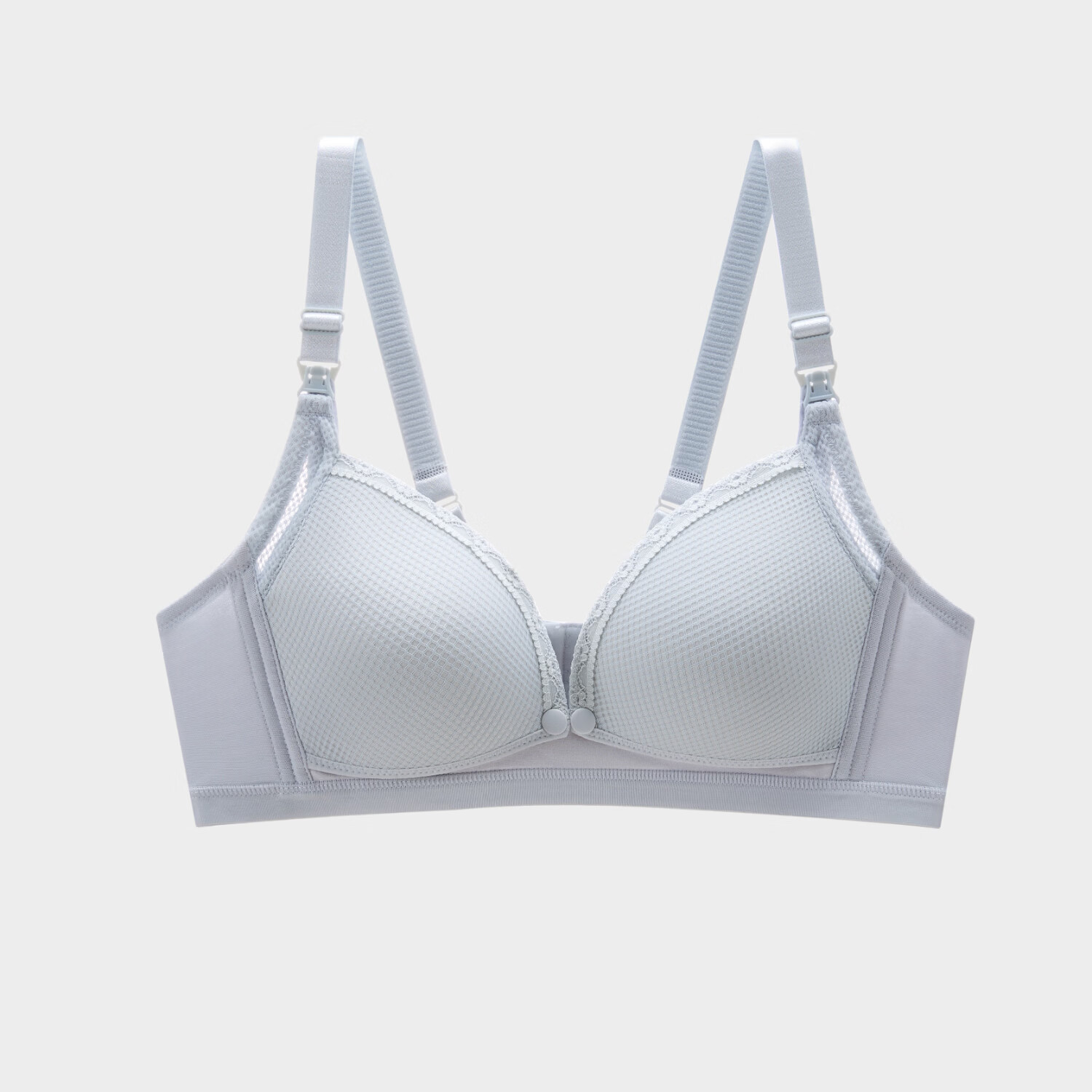 婧麒（JOYNCLEON）前开扣孕妇内衣大胸大码怀孕期专用产后喂奶哺乳文胸防下垂 橡皮灰JX00200 80B