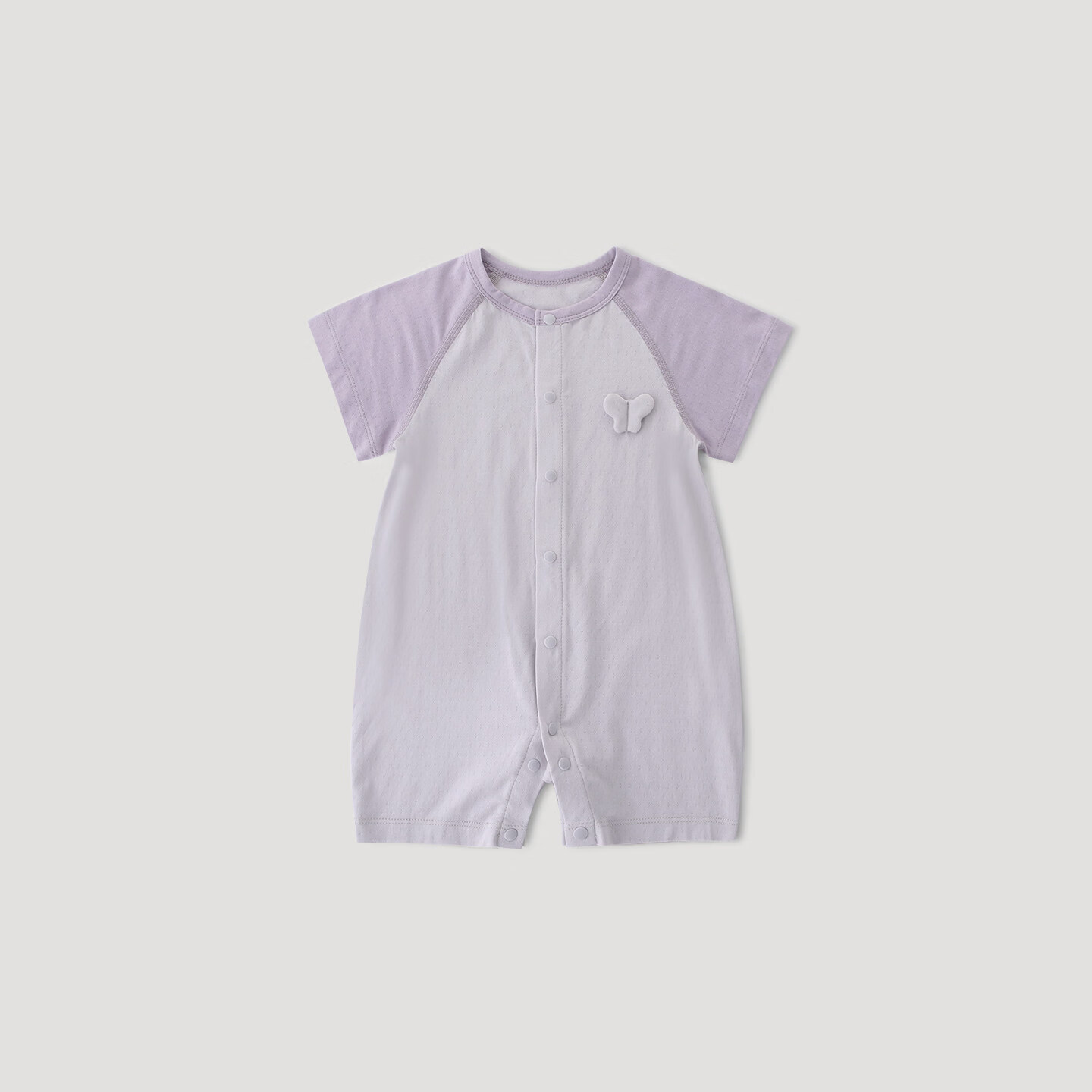 巴厘小猪【竹纤维】婴儿衣服夏季薄款哈衣爬爬服新生儿短袖睡衣宝宝连体衣 风信紫 73cm