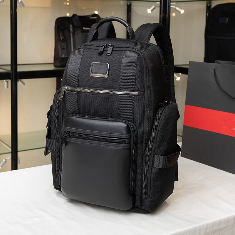 弹道尼龙双肩包男士商务通勤出差旅行大容量16寸防水电脑背包 黑色 232389黑色