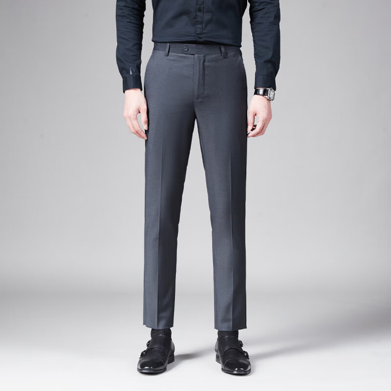 杉杉（FIRS）西裤男士挺括垂顺透气抗皱直筒裤商务休闲修身长裤 深灰 30 170/76A