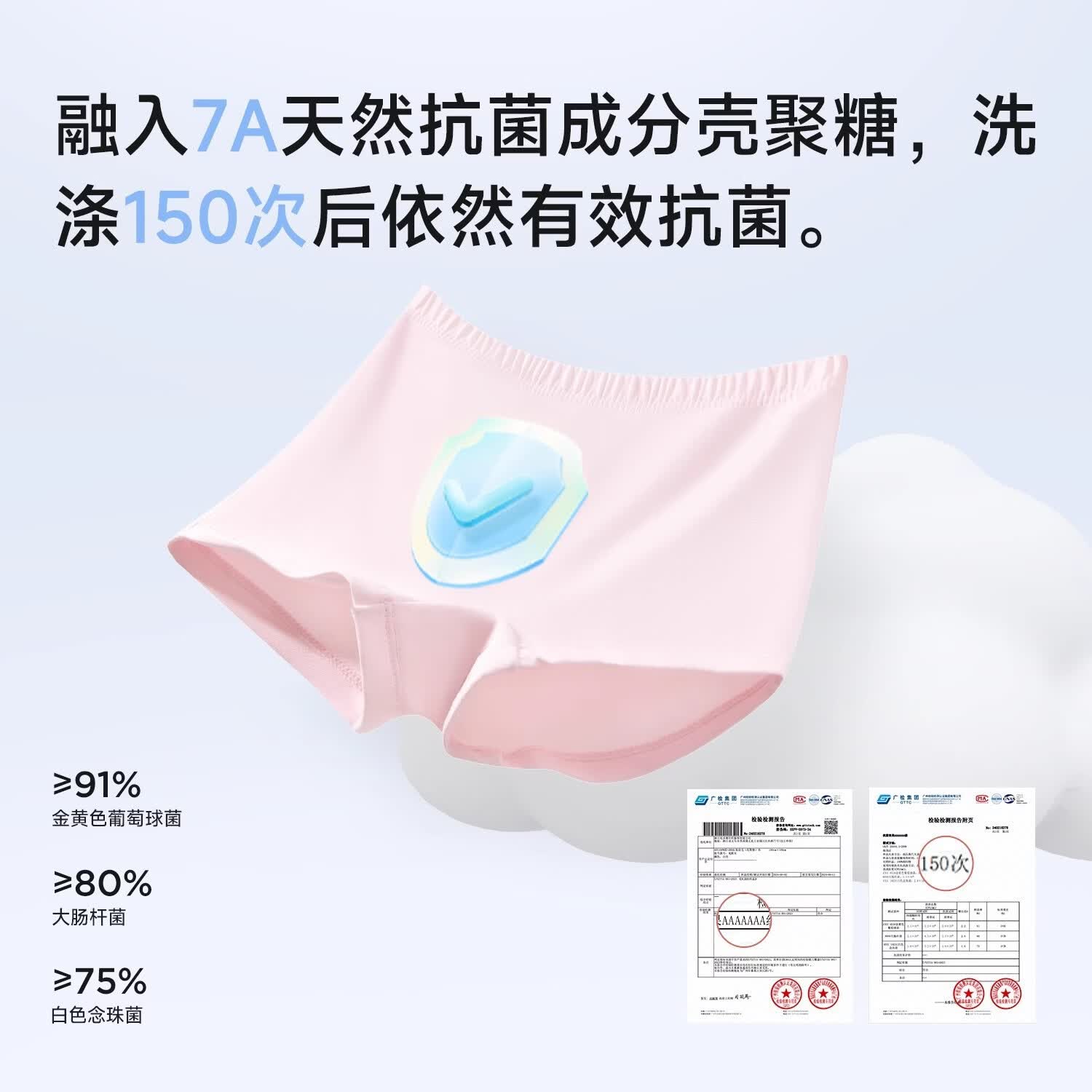 尼多熊【独立款】2026女童40支抗菌内裤纯棉中小童内裤女宝短裤 TB22029 女童内裤 2条 110 (M) 【建议体重25-34斤】