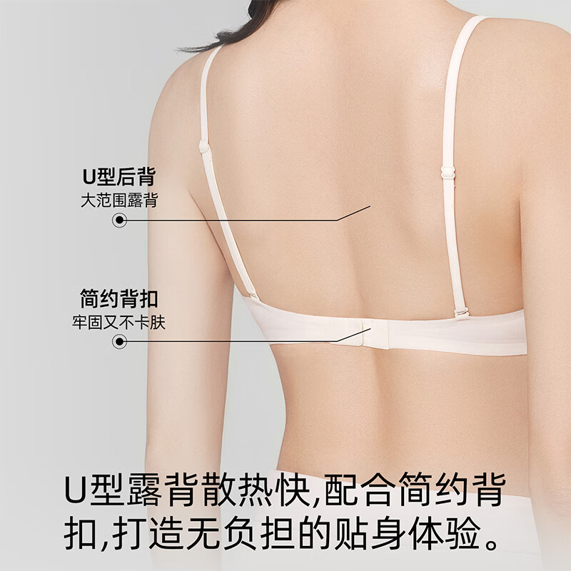 猫人【刘亦菲同款】内衣女聚拢小胸不空杯蕾丝美背抹胸三角杯文胸 冰蓝盒装 【蕾丝提拉 性感美背】 XL 【推荐38/85ABC 约 120-135斤】