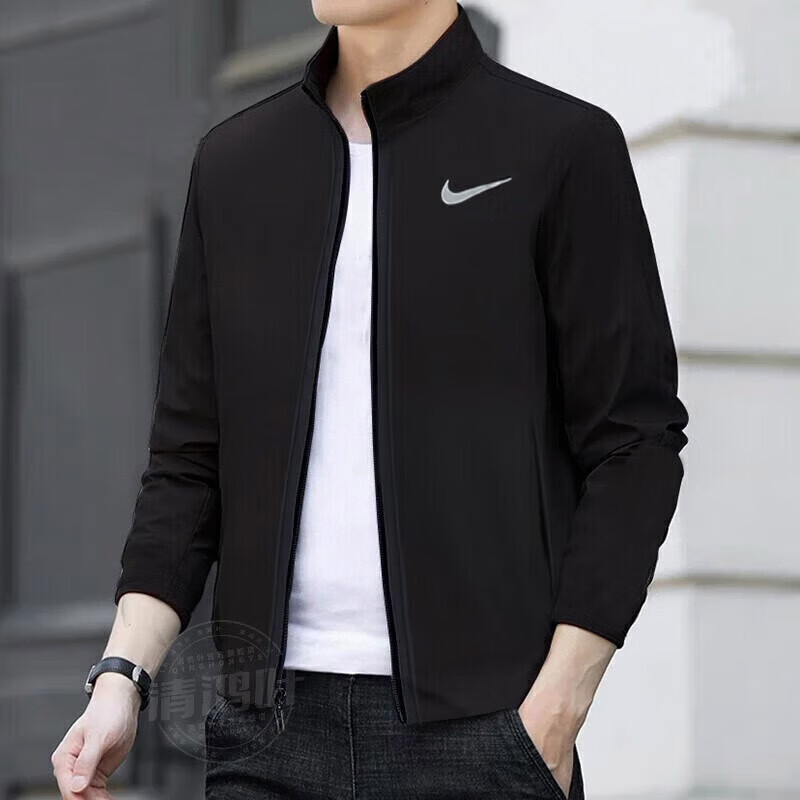 耐克（NIKE）外套男士上衣 26春季新款运动服装立领休闲防风衣冰丝速干夹克 FB7500-010 2XL 185/100A